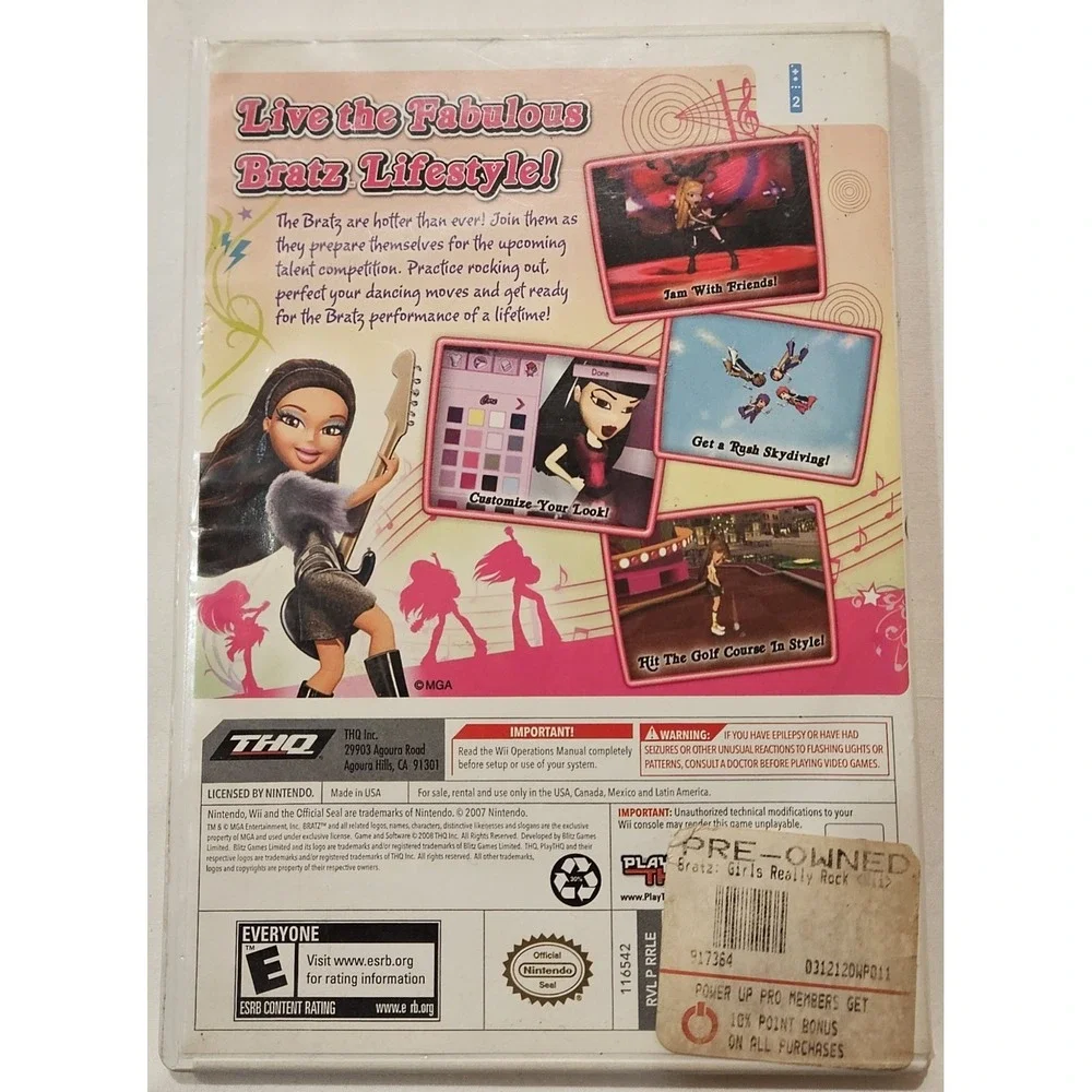 Bratz Girlz Really Rock Nintendo Wii Complete CIB w/ Manual